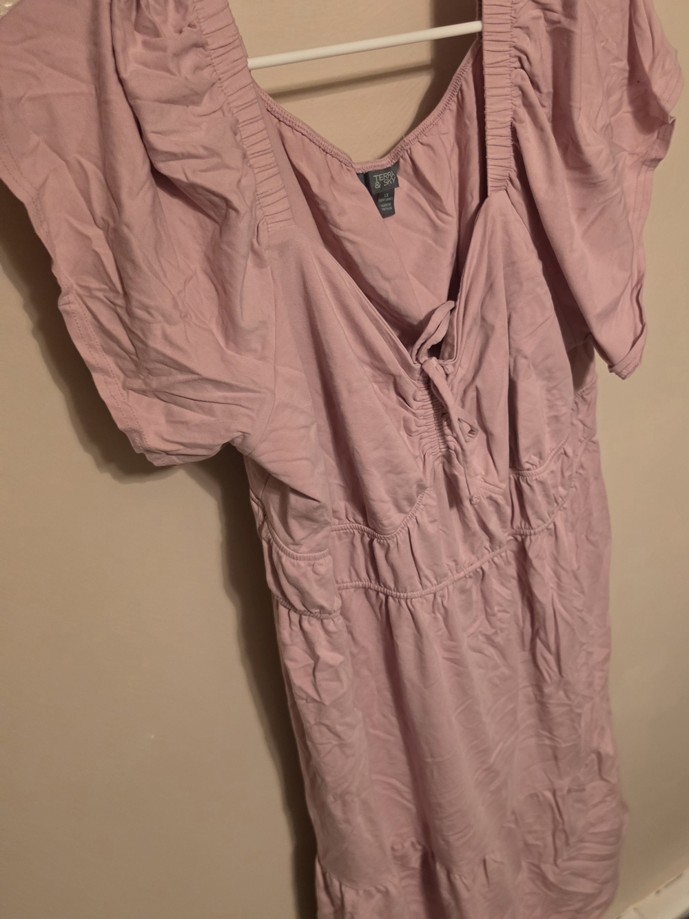 Terra & Sky Dusty Rose Tie-Front Midi Dress